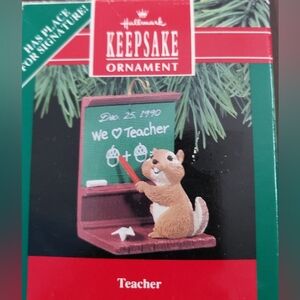Teacher Hallmark Keepsake Ornament 1990 Chipmunk